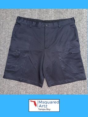 IZOD Golf Classic Cargo Shorts Men's Size 40 Navy Performance Zipper Pocket 10"